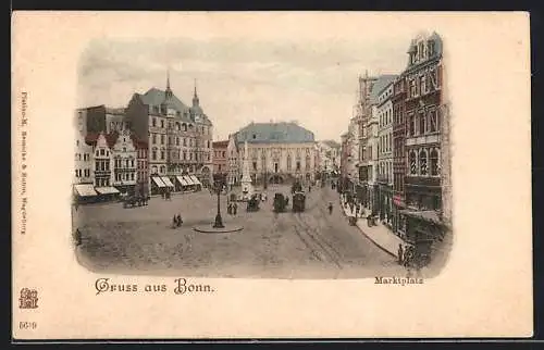 AK Bonn, Marktplatz, von oben gesehen