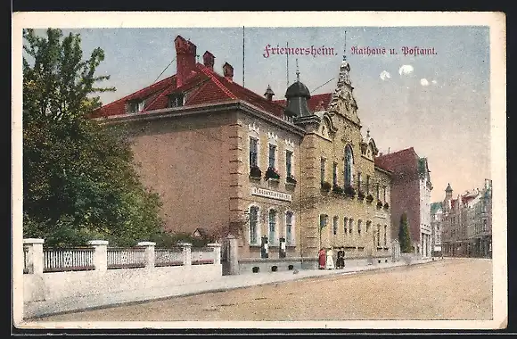 AK Friemersheim, Rathaus und Postamt