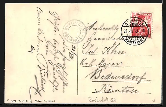 AK Rheinfall, Ansicht mit Blick auf Häuser