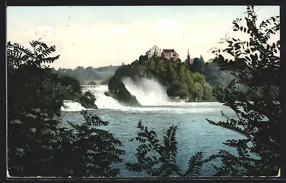 AK Rheinfall, Ansicht vom Wasser aus