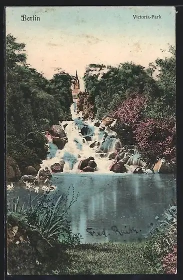 AK Berlin, Wasserfall im Victoria-Park