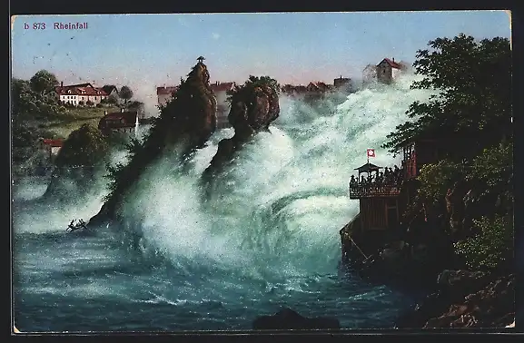 AK Rheinfall, Panorama mit Schweizer Plattform