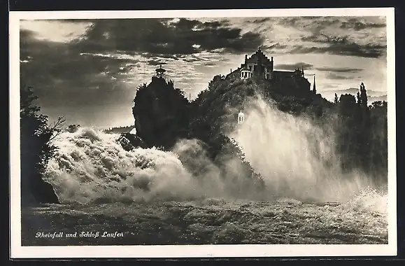 AK Schaffhausen, Rheinfall und Schloss Laufen