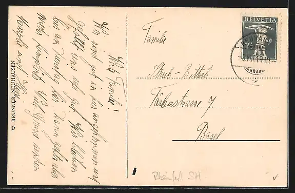 AK Rheinfall, Totalansicht bei Vollmond