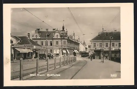 AK Wien, Mauer, Endstation der Strassenbahn