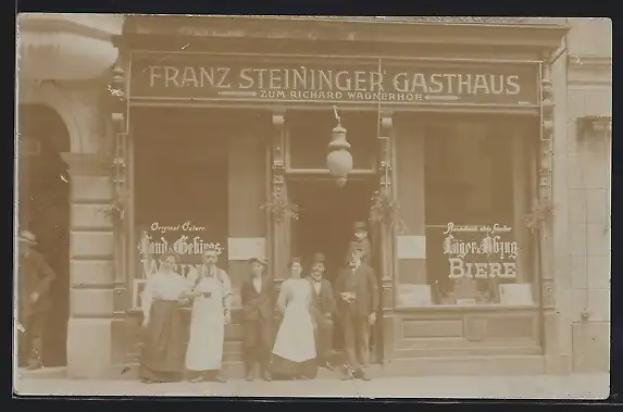 Foto-AK Wien, Gasthaus zum Richard Wagnerhof v. Franz Steininger, Neustiftgasse 24