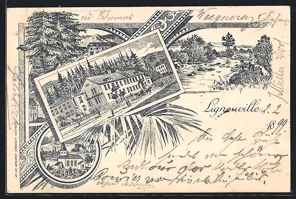 Lithographie Lignouville, Panorama