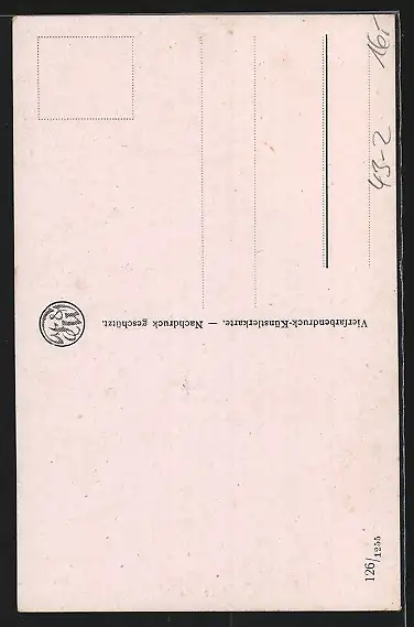 Künstler-AK Dame in Badeanzug hinter einem Schirm