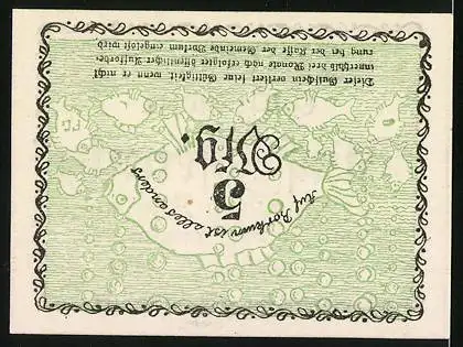 Notgeld Borkum 1918, 5 Pfennig, Leuchtturm und Fisch
