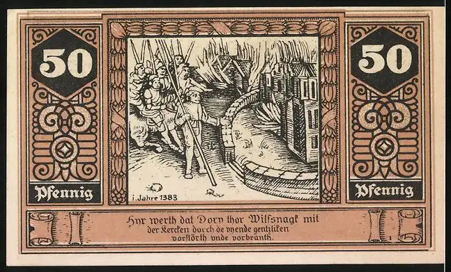 Notgeld Wilsnack 1922, 50 Pfennig, Wunderblut Kirche