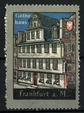 Reklamemarke Frankfurt a. M., Göthe / Goethe-Haus, Wappen