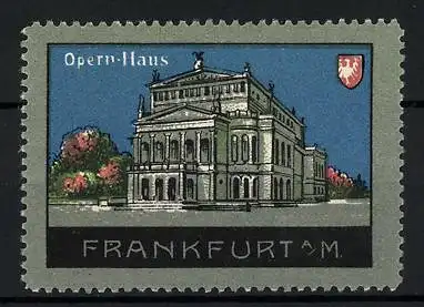 Reklamemarke Frankfurt a. M., Opernhaus, Wappen