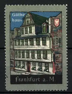 Reklamemarke Frankfurt a. M., Göthe / Goethe-Haus, Wappen