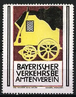 Reklamemarke Bayerischer Verkehrsbeamten-Verein, Kutsche