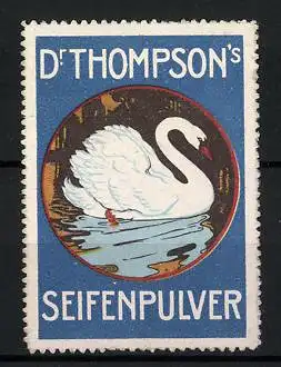Reklamemarke Dr. Thompson's Seifenpulver, Schwan auf einem See