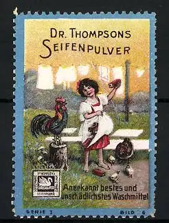 Reklamemarke Dr. Thompson's Seifenpulver, Waschfrau & Hahn, Serie 1, Bild 6