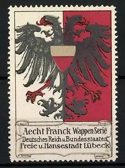 Reklamemarke Aecht Franck Wappen-Serie, Deutsches Reich u. Bundesstaaten, Freie u. Hansestadt Lübeck