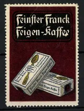 Reklamemarke Feinster Franck Feigen-Kaffee, zwei Packungen Kaffee