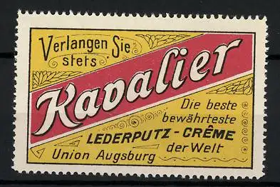 Reklamemarke Kavalier ist die beste bewährteste Lederputz-Creme, Union Augsburg