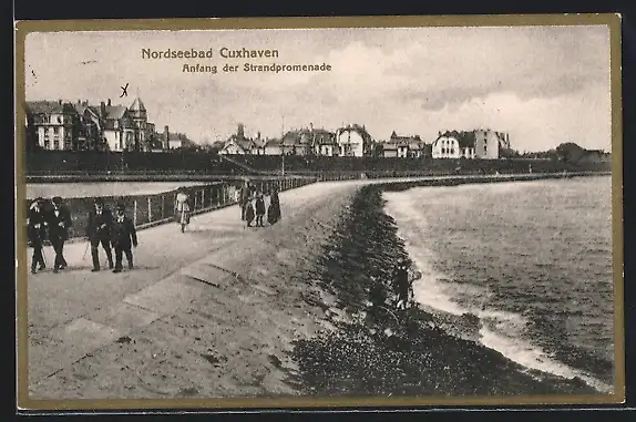 AK Cuxhaven, Nordseebad, Anfang der Strandpromenade