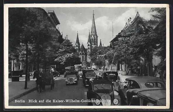 AK Berlin-Charlottenburg, Blick auf die Kaiser-Wilhelm-Gedächtniskirche