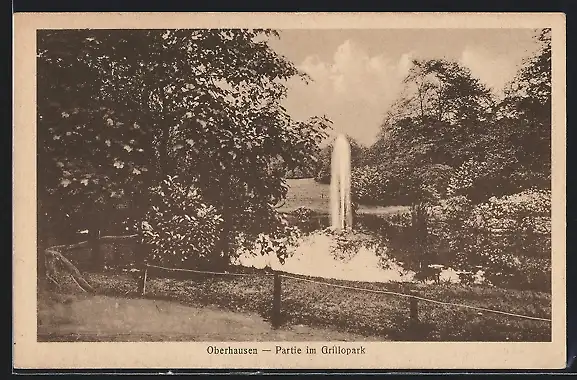 AK Oberhausen / Rhld., Grillopark mit Fontäne