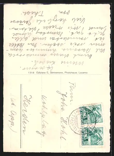 AK Foroglio /Val Bavona, Dorf mit Wasserfall