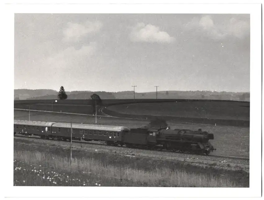 Fotografie Deutsche Bahn, Personenzug mit Dampflok, Tender-Lokomotive, Eisenbahn