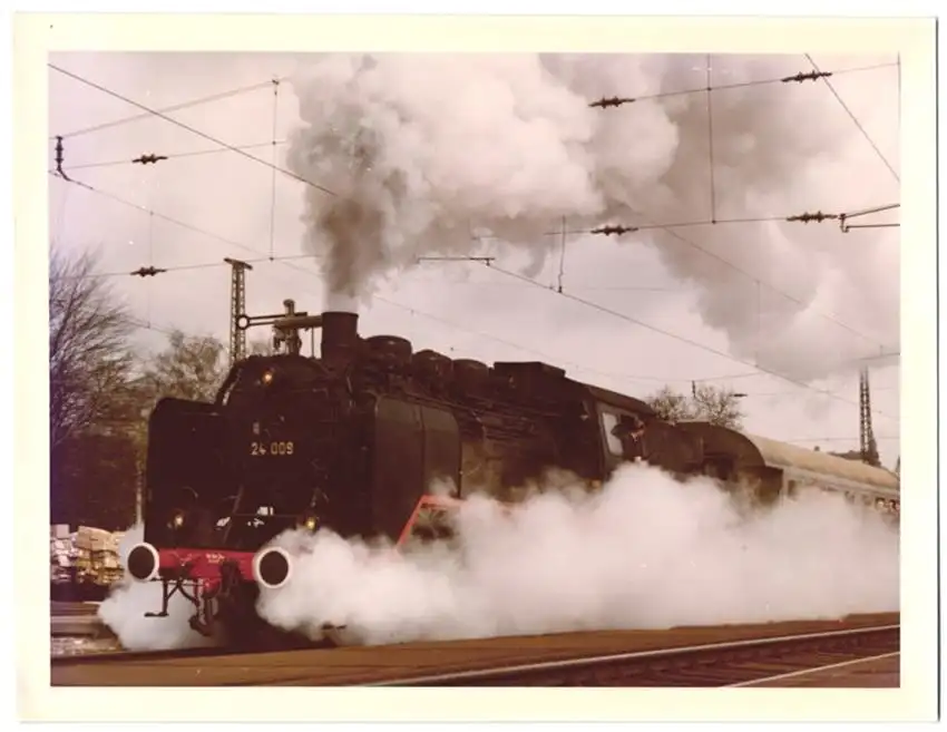 Fotografie Deutsche Bahn, Dampflok Nr. 24 009, Tender-Lokomotive, Eisenbahn, koloriert