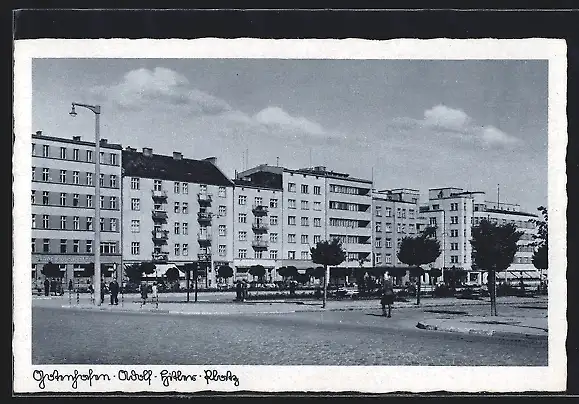 AK Gotenhafen / Gdynia, Blick auf den Platz