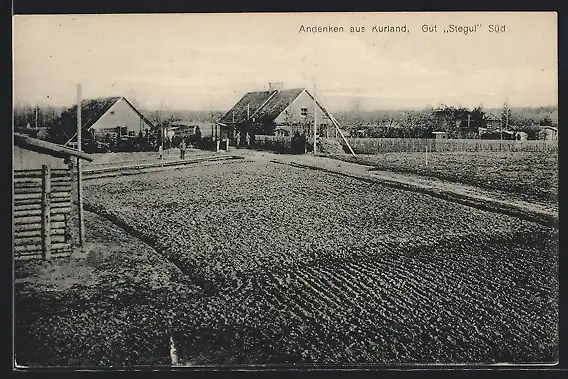 AK Stegul /Kurland, Gut Stegul Süd aus der Vogelschau