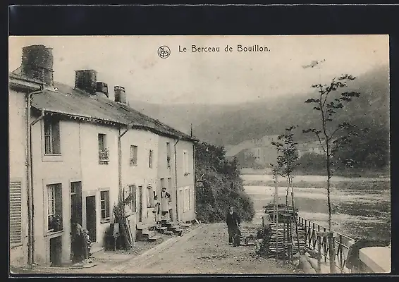 AK Le Berceau de Bouillon, Häuserzeile am Wasser
