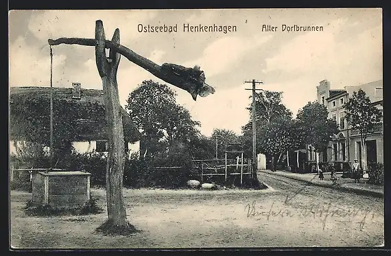 AK Henkenhagen, Ostseebad, Alter Dorfbrunnen