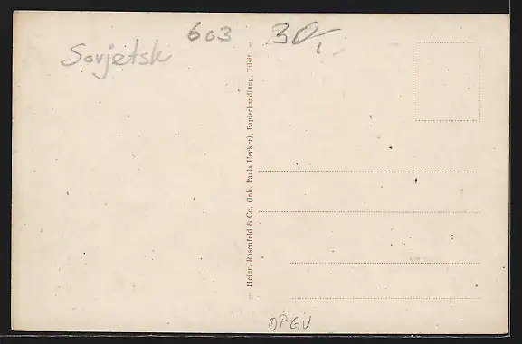 AK Tilsit, Hohe Strasse mit Geschäft