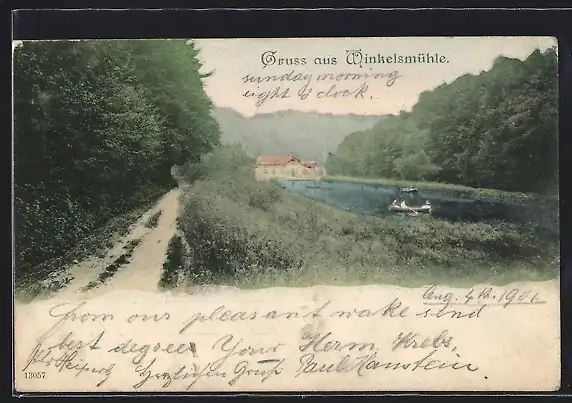 AK Winkelsmühle, Fluss mit Haus