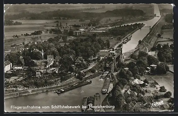 AK Henrichenburg, Friegeraufnahme vom Schiffshebewerk