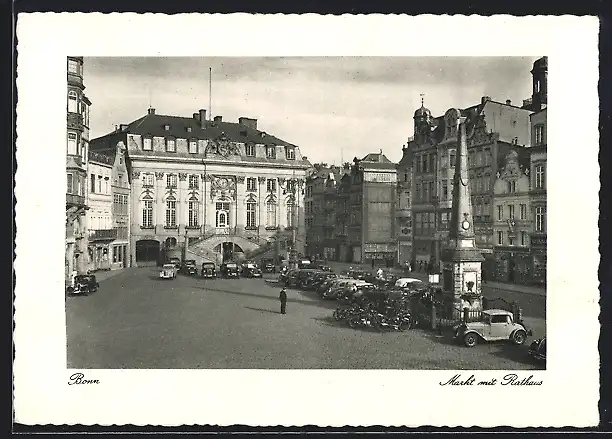 AK Bonn, Markt mit Rathaus