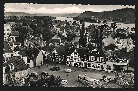 AK Rhöndorf a. Rh., Ziepchen mit Blick auf die Insel Nonnenwerth und Rolandsbogen