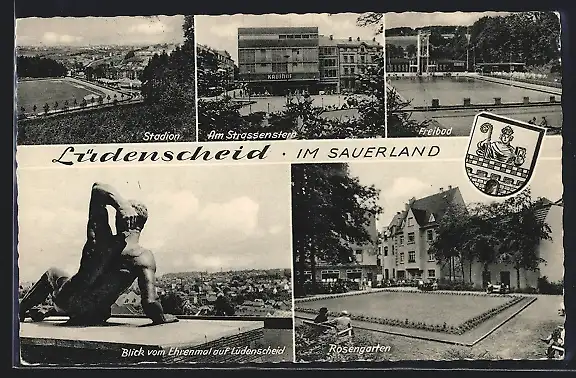 AK Lüdenscheid, Station, Rosengarten, Freibad