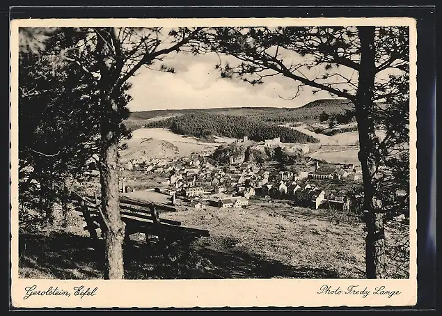 AK Gerolstein / Eifel, Panoramablick von der Bergwiese aus