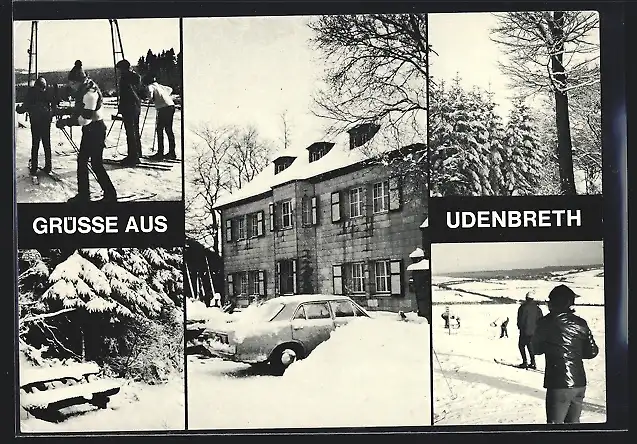 AK Udenbreth, Schullandheim im Lewerttal, Ski-Hang Weisser Stein