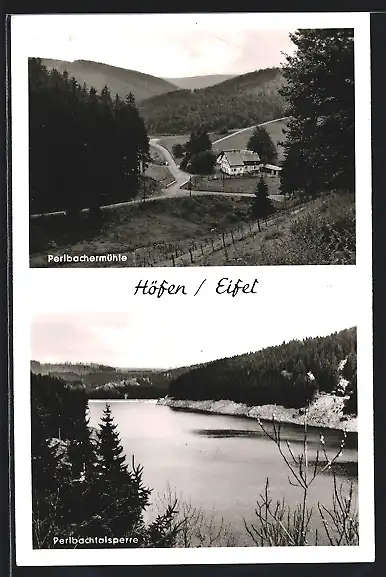 AK Höfen / Eifel, Gasthaus Perlbachermühle, Perlbachtalsperre