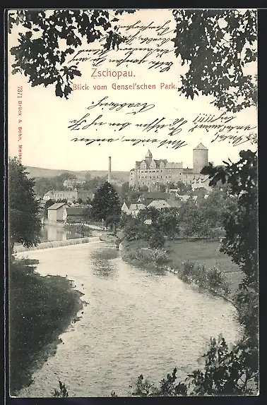 AK Zschopau, Blick vom Gensel'schen Park