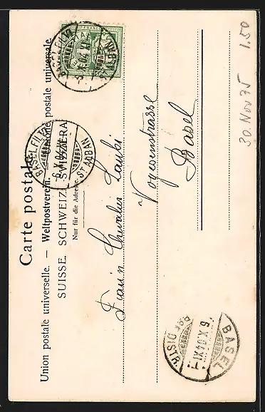 AK Basel, Ansicht vom Rathaus