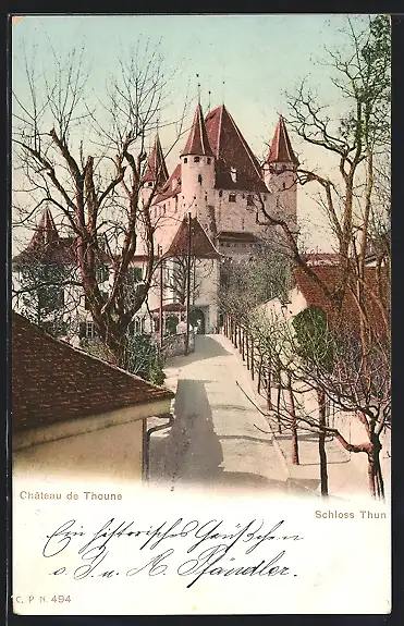 AK Thun, Blick zum Schloss