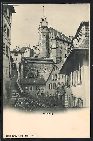 AK Fribourg, Blick zum Rathaus