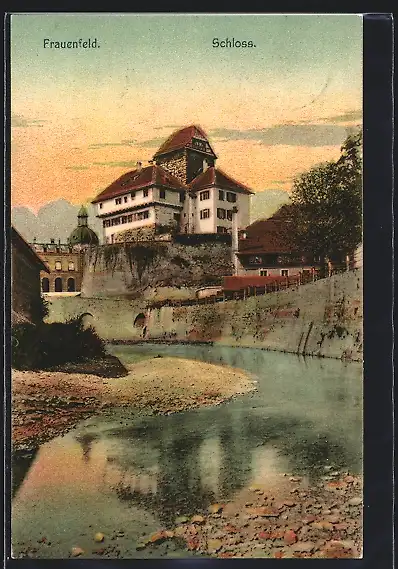 AK Frauenfeld, Abendstimmung am Schloss