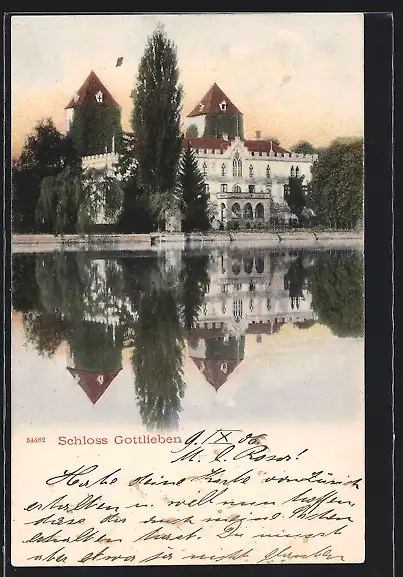 AK Gottlieben, Blick auf See und Schloss