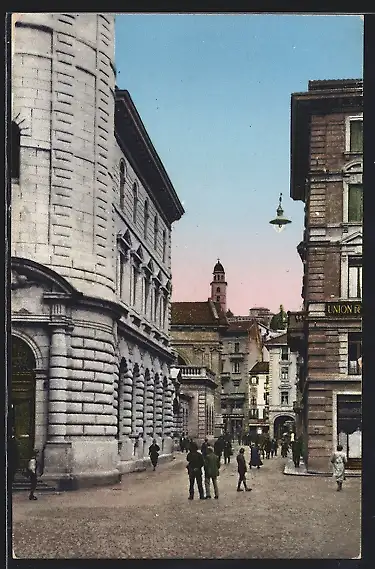 AK Lugano, Palazzo postale e via Peri