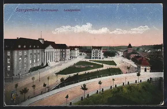 AK Saargemünd i. Loth., Panoramablick auf das Landgericht